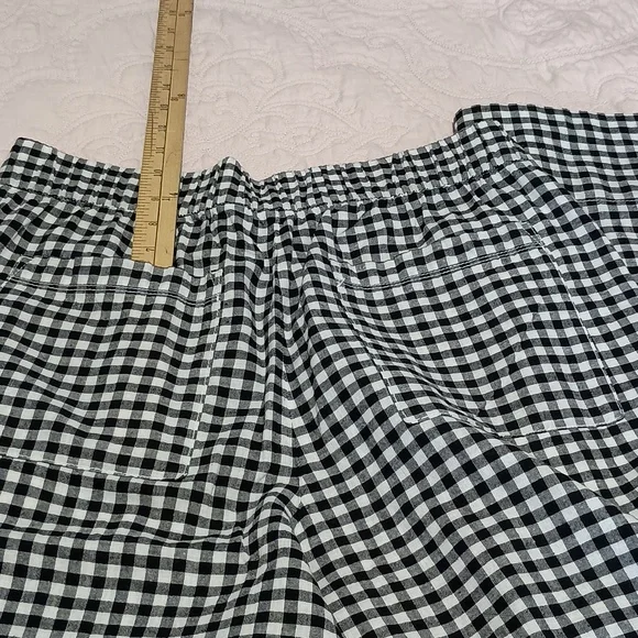 GAP Black & White Gingham Wide-Leg Women's s Pants - Picture 8 of 8